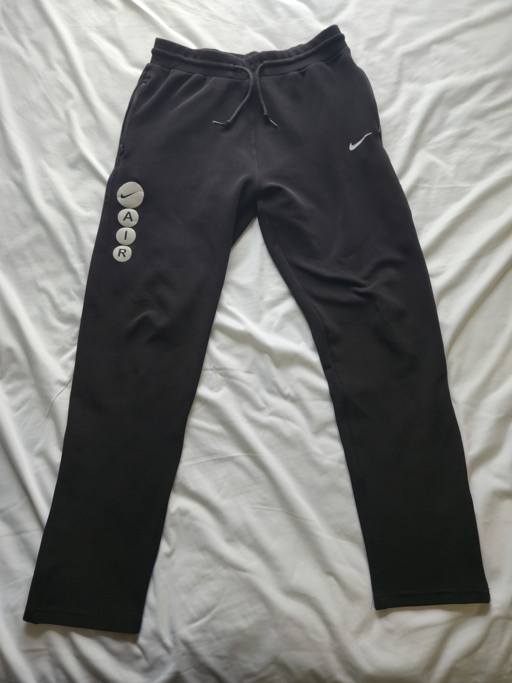 Nike Black Joggers with White Swoosh and AIR Detail